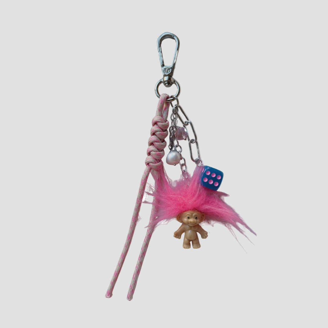 PINK TROLL BAG CHARM