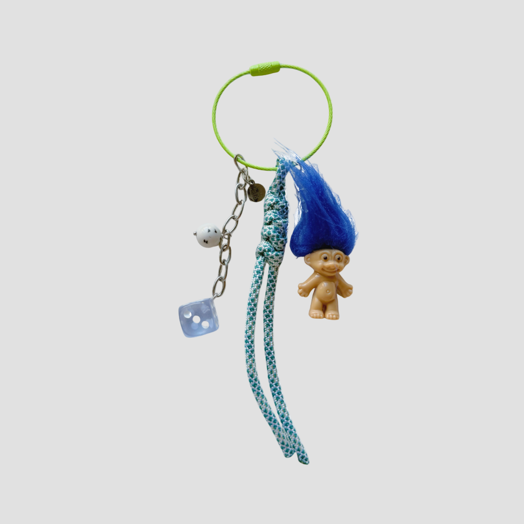 BLUE TROLL BAG CHARM