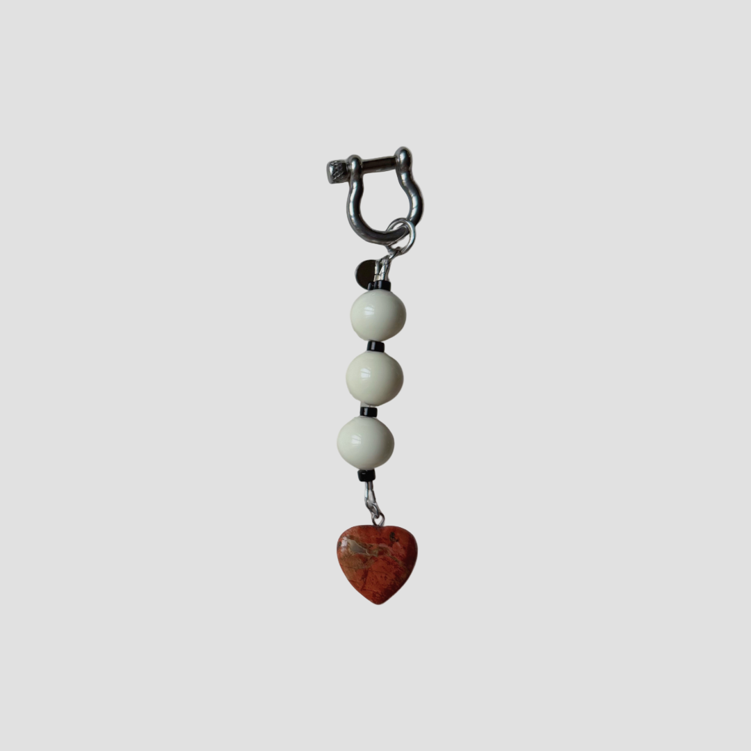 STONE HEART BAG CHARM