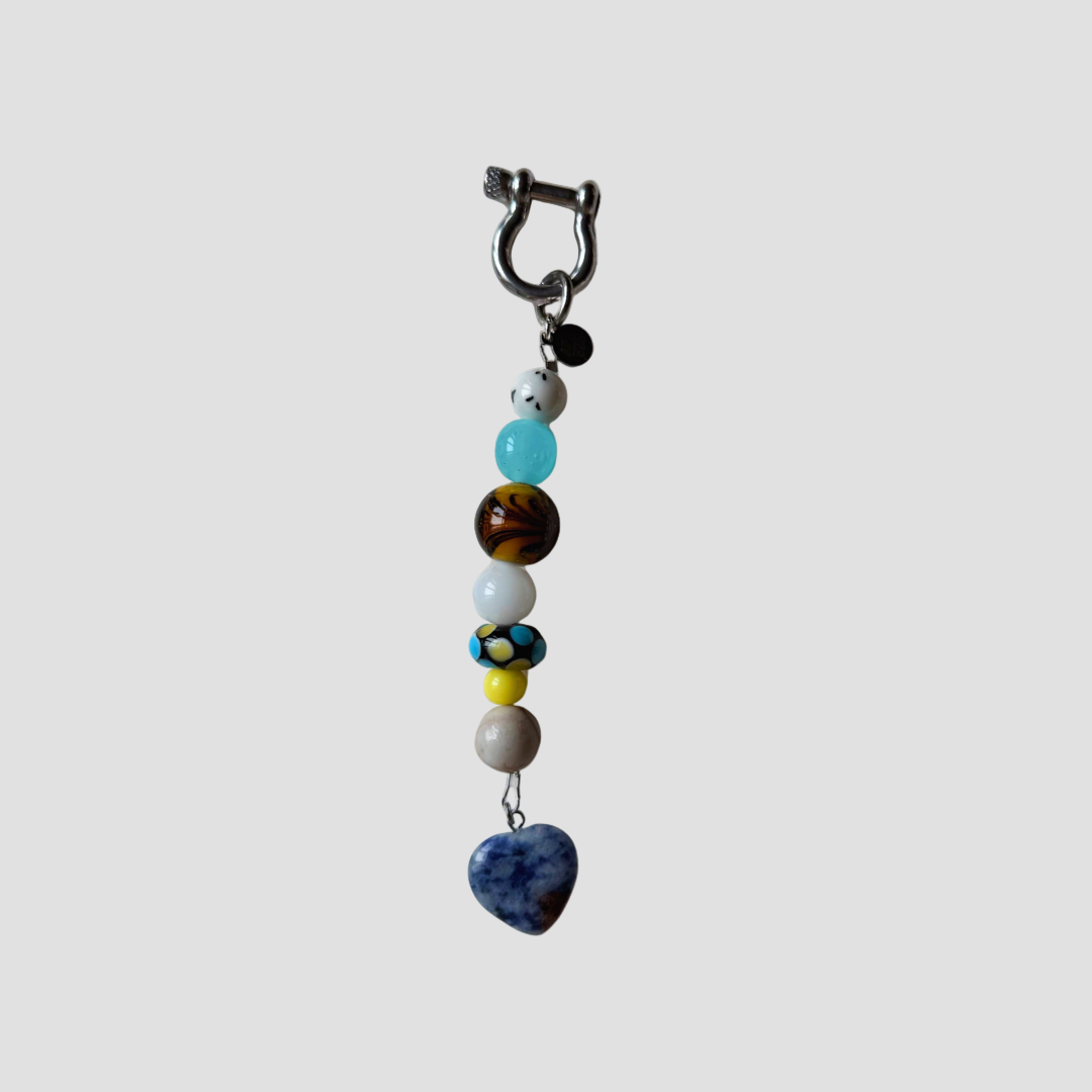 STONE HEART BAG CHARM