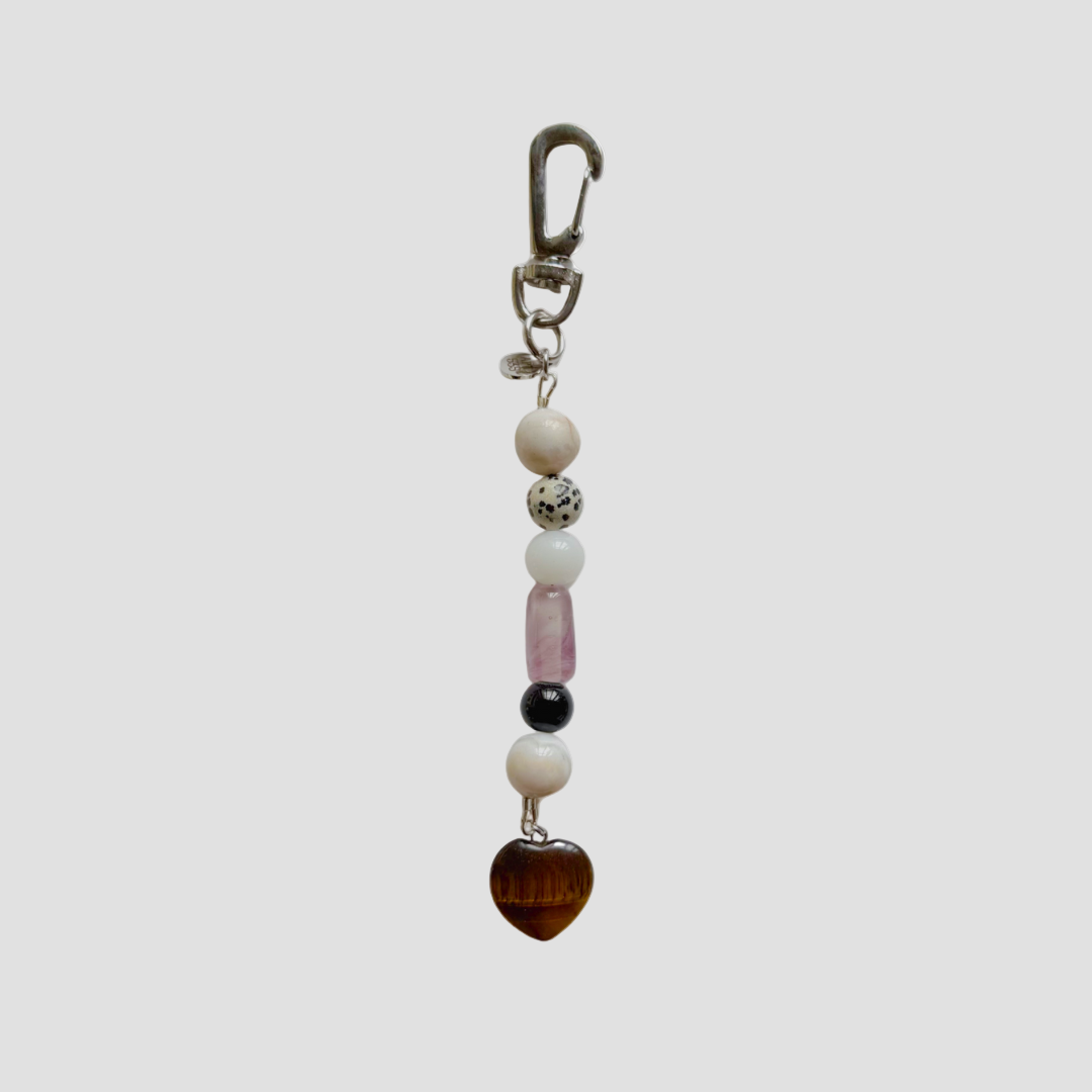 STONE HEART BAG CHARM