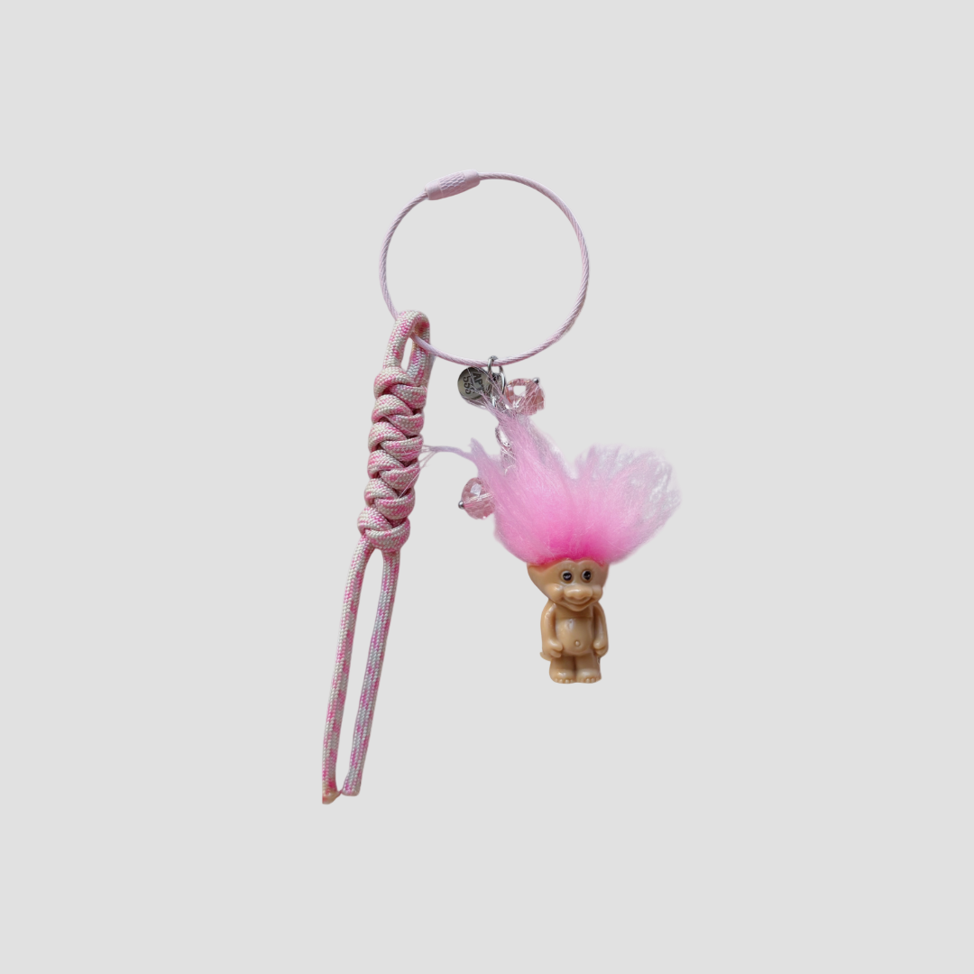 LIGHT PINK TROLL BAG CHARM
