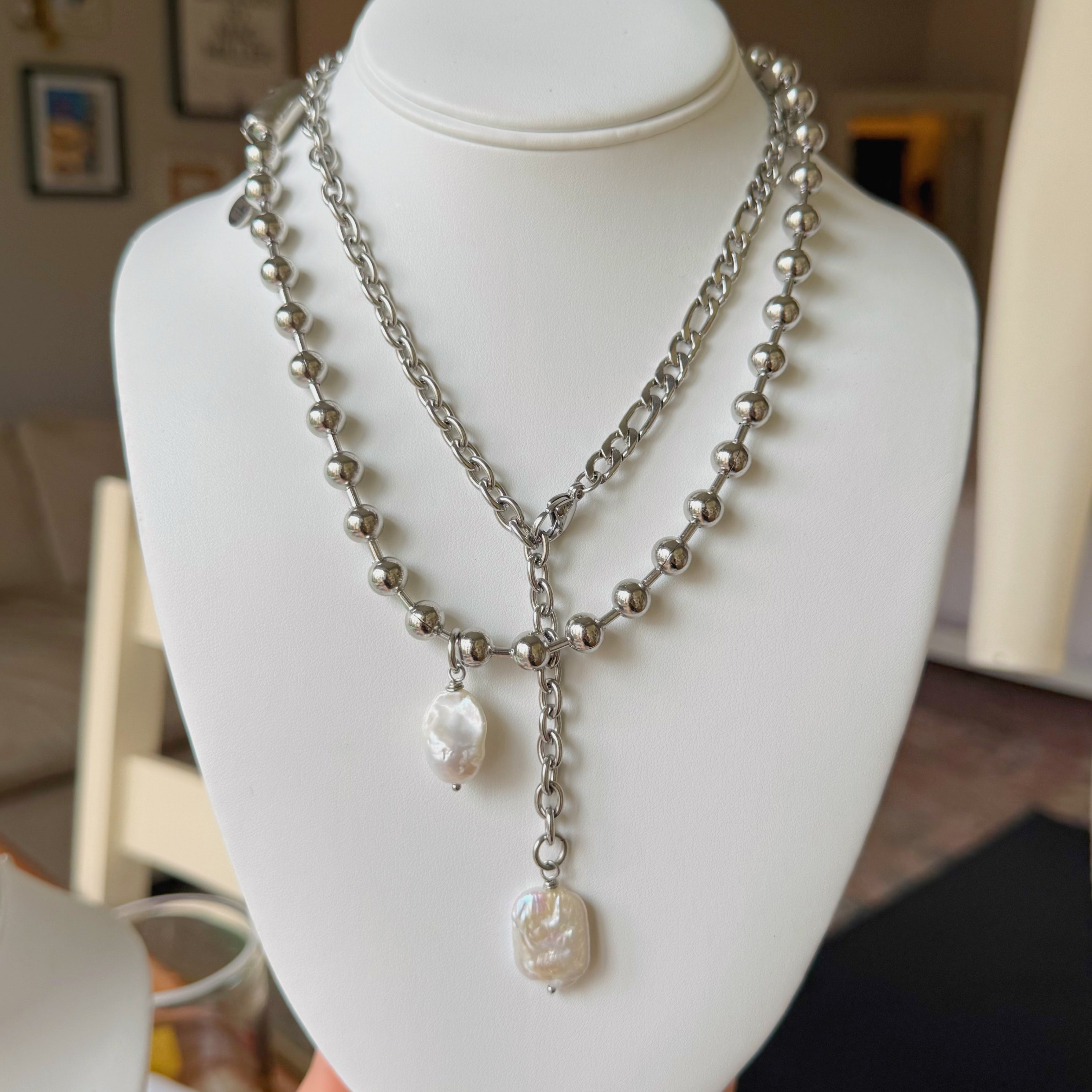 PEARL DROP MIXED CHAIN