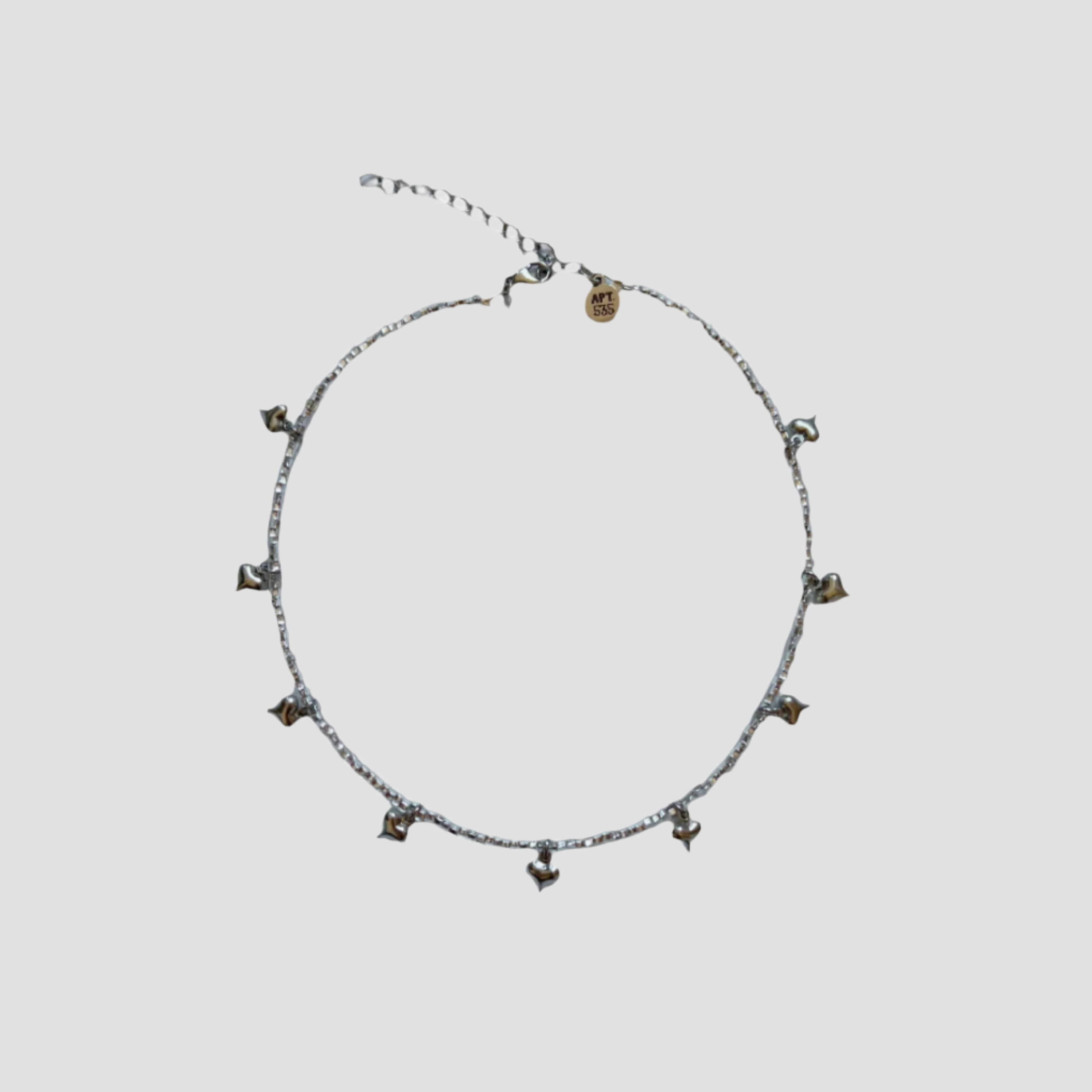 SILVER HEARTS CHARM NECKLACE
