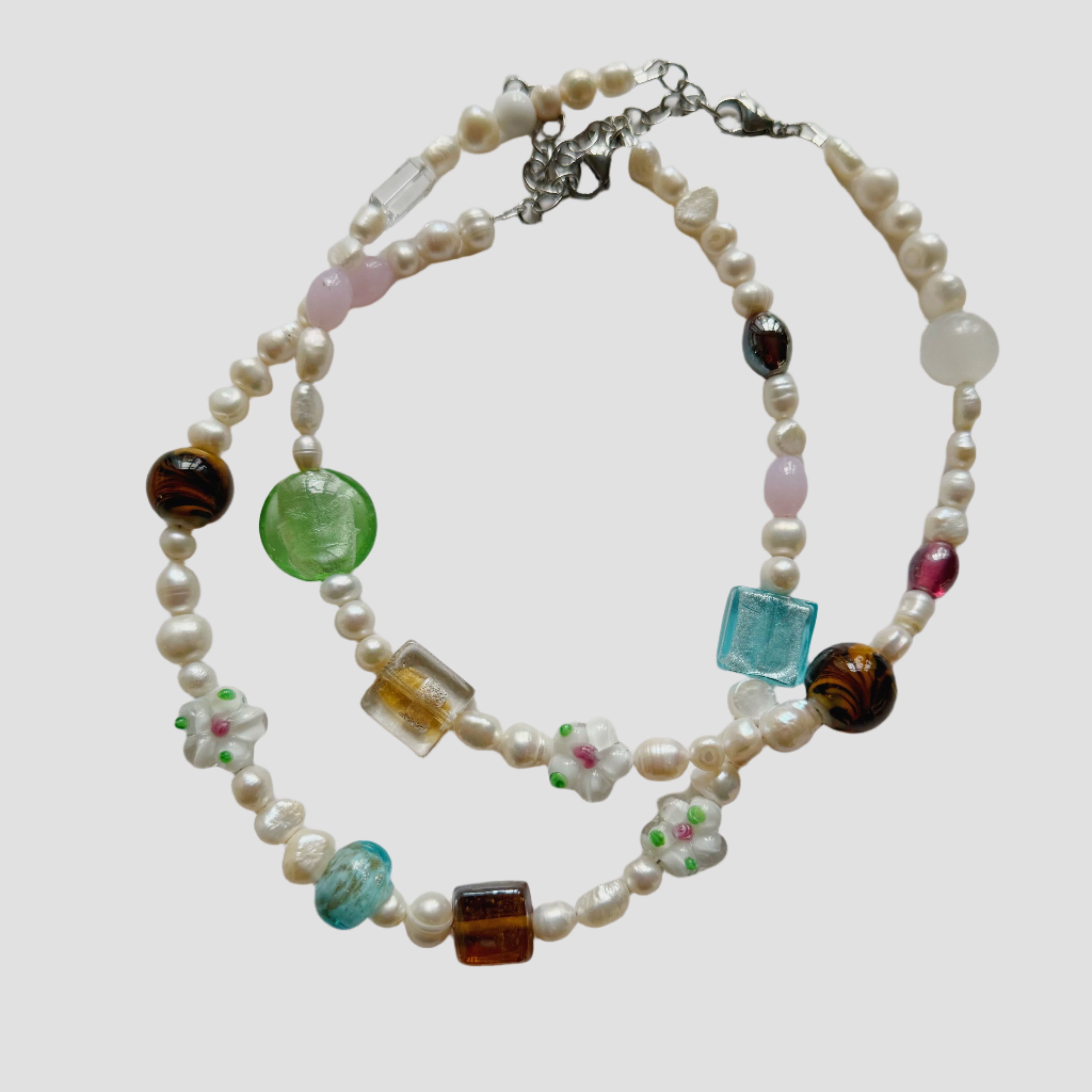 PEARL x VINTAGE CRYSTAL NECKLACE