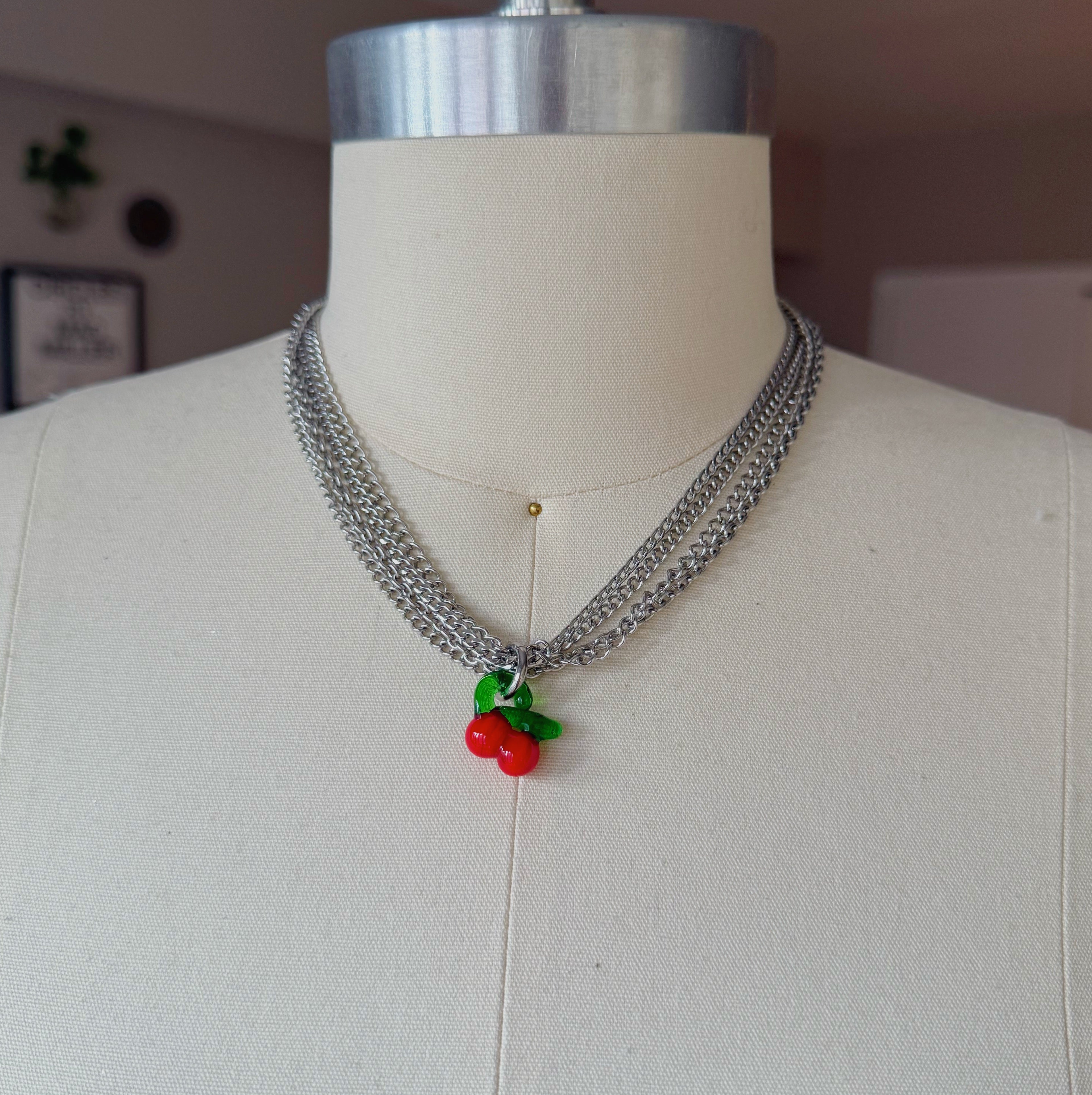 CHERRY MULTI CHAIN NECKLACE