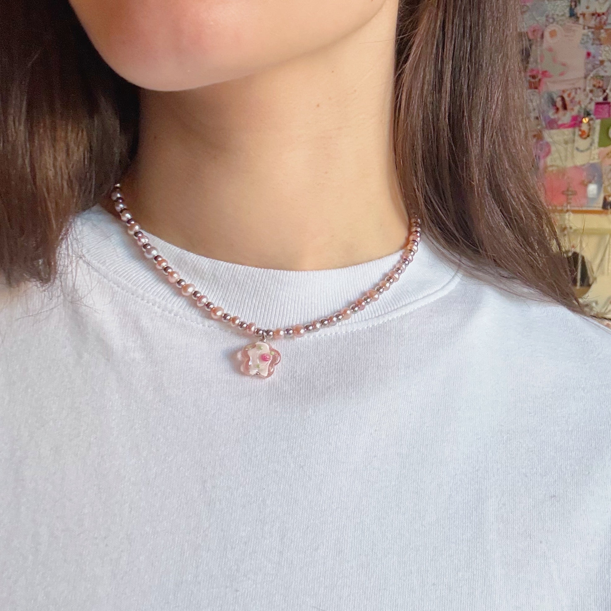 PEARLS x FLOWER NECKLACE