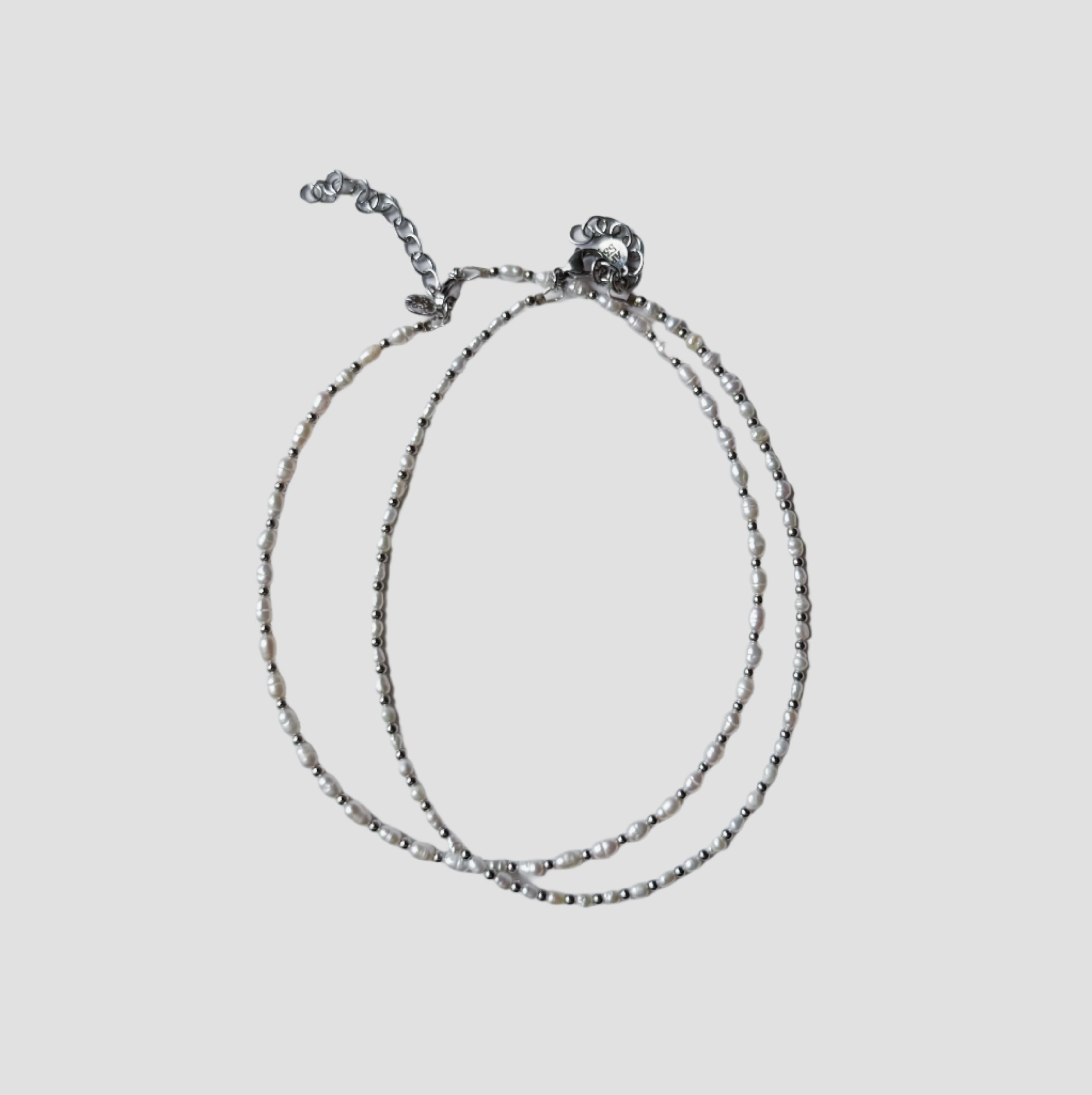 TINY STEEL x PEARL NECKLACE