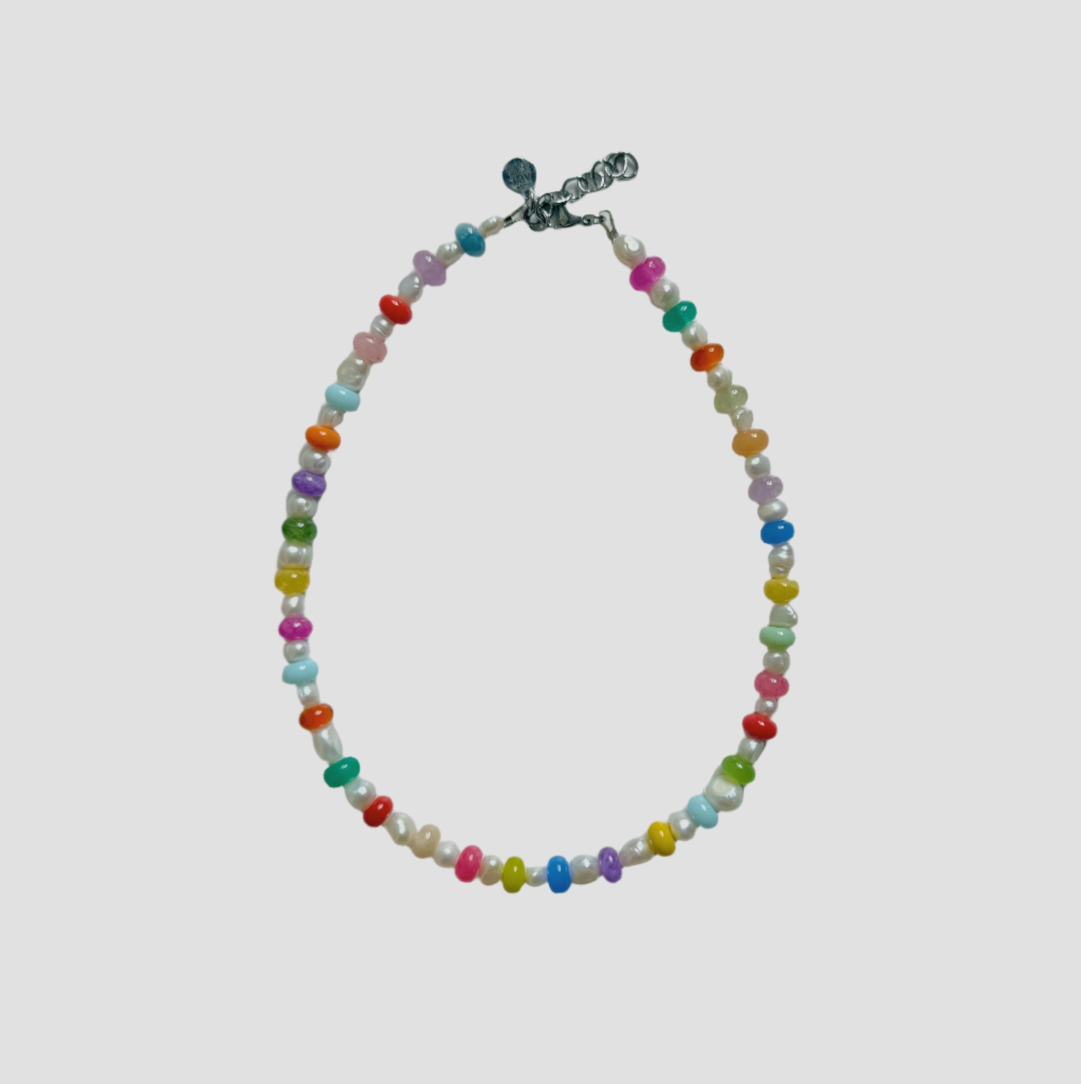 RONDELLE BEAD x PEARL NECKLACE