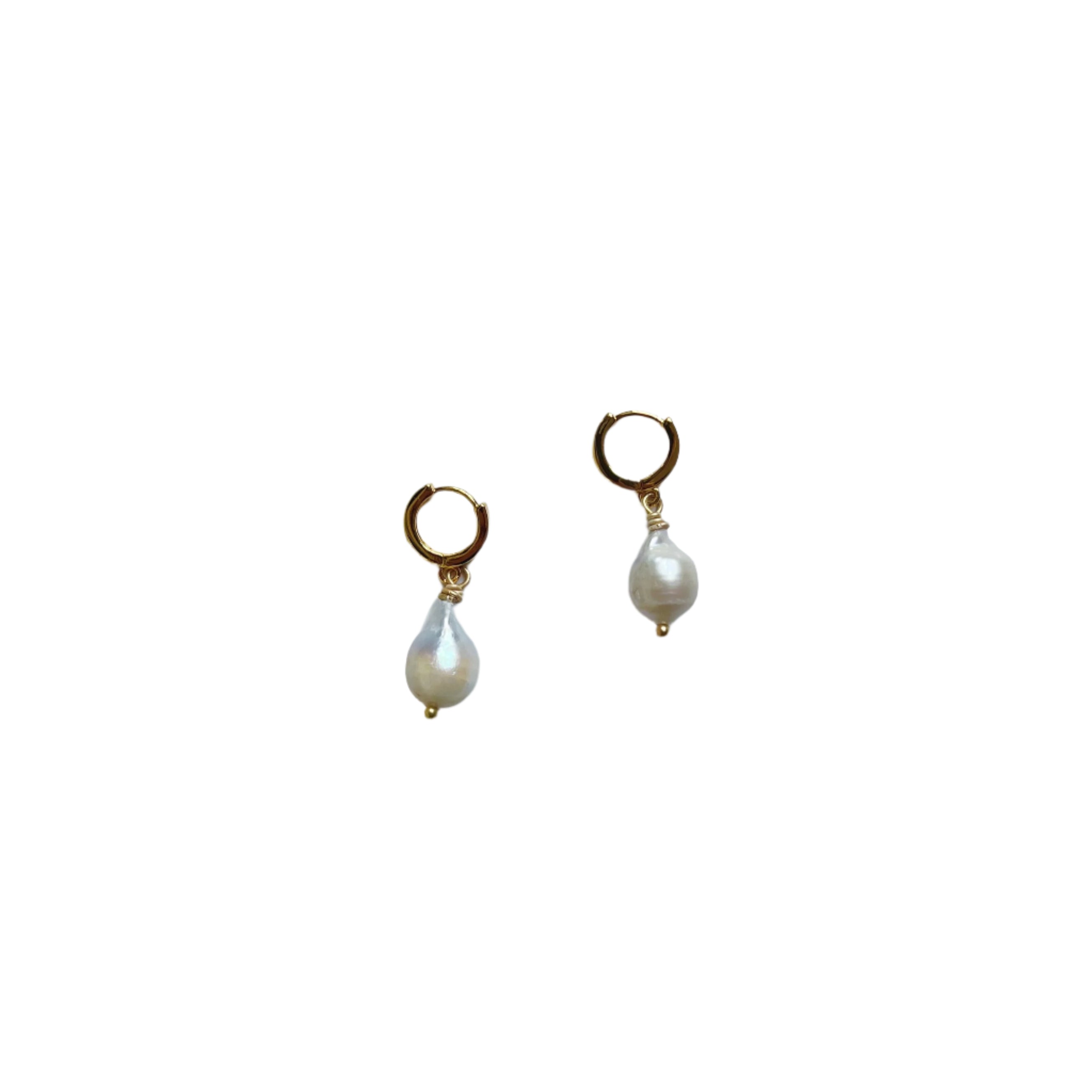 GOLD BAROQUE PEARL EARRINGS