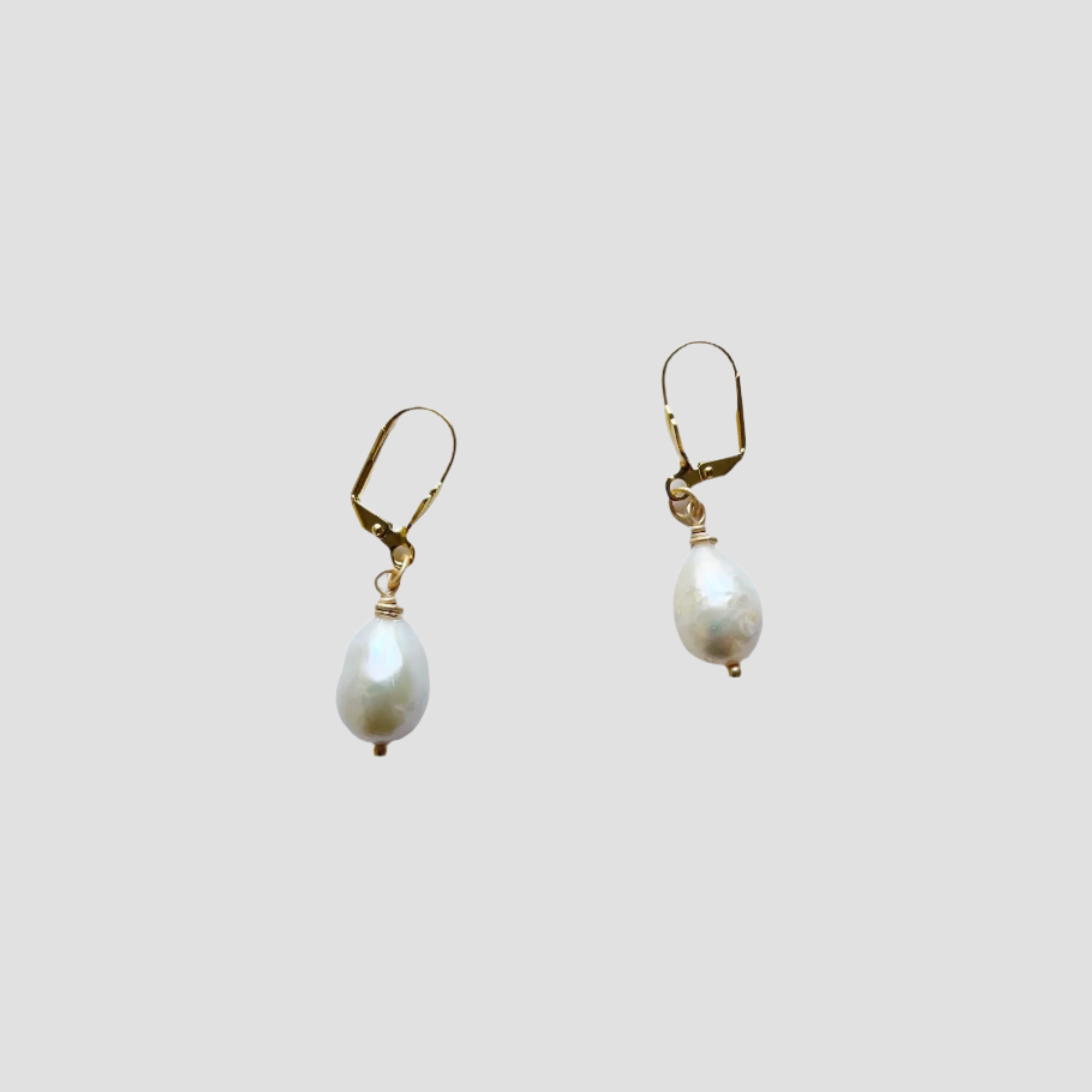 GOLD BAROQUE PEARL EARRINGS