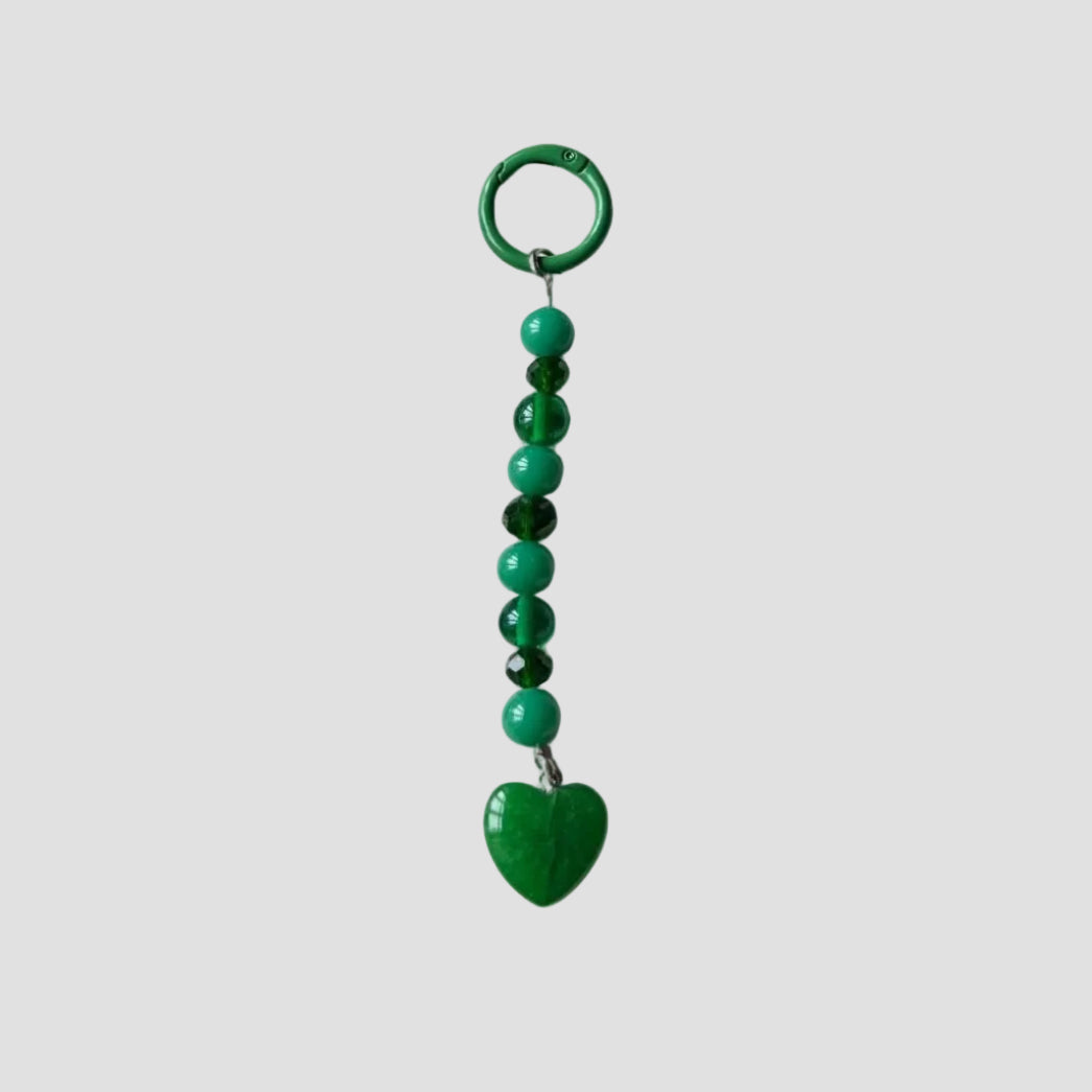 GREEN X GREEN HEART CHARM
