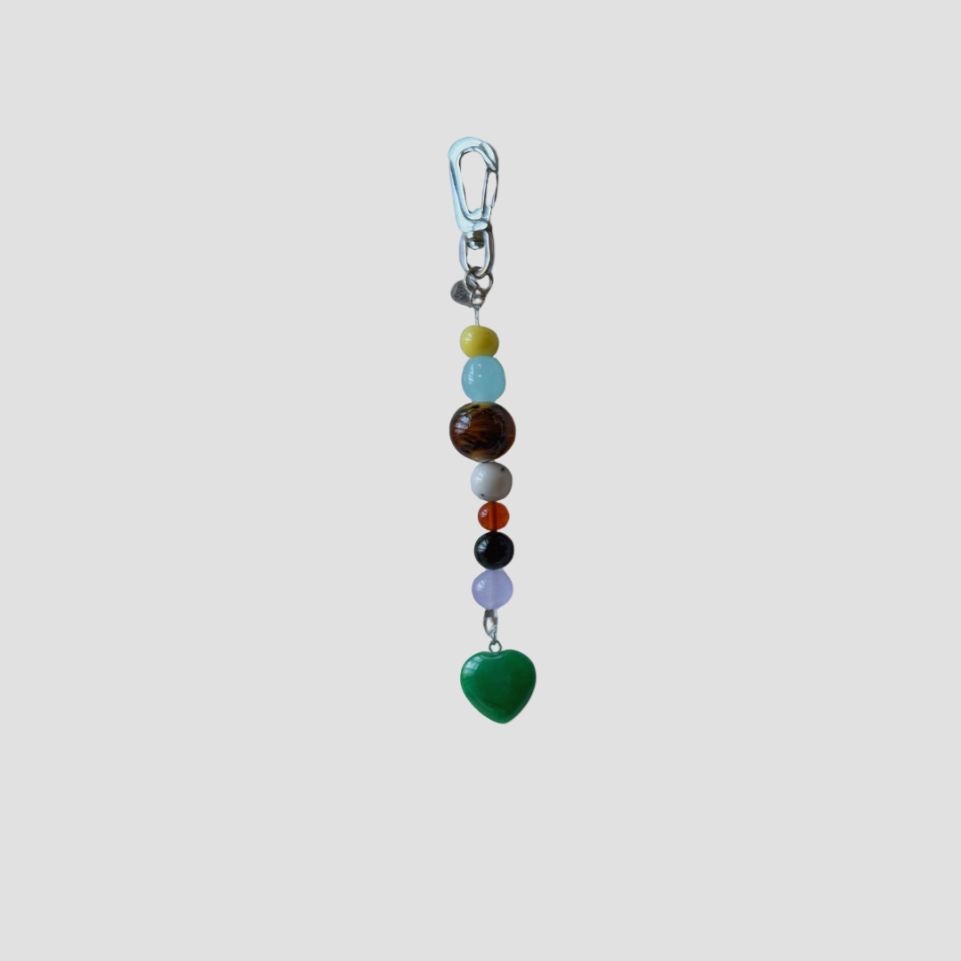 STONE HEART BAG CHARM
