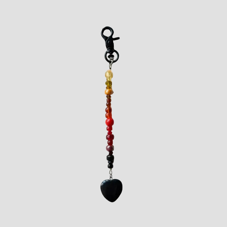 ONYX CRYSTAL HEART CHARM