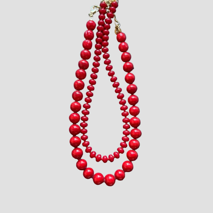 RED HOT RONDELLE NECKLACE