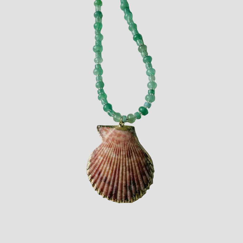 SEAFOAM X CORAL SHELL NECKLACE