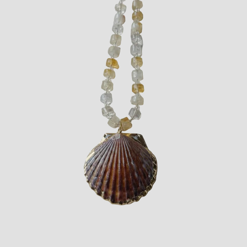 ORANGE WINE SHELL NECKLACE
