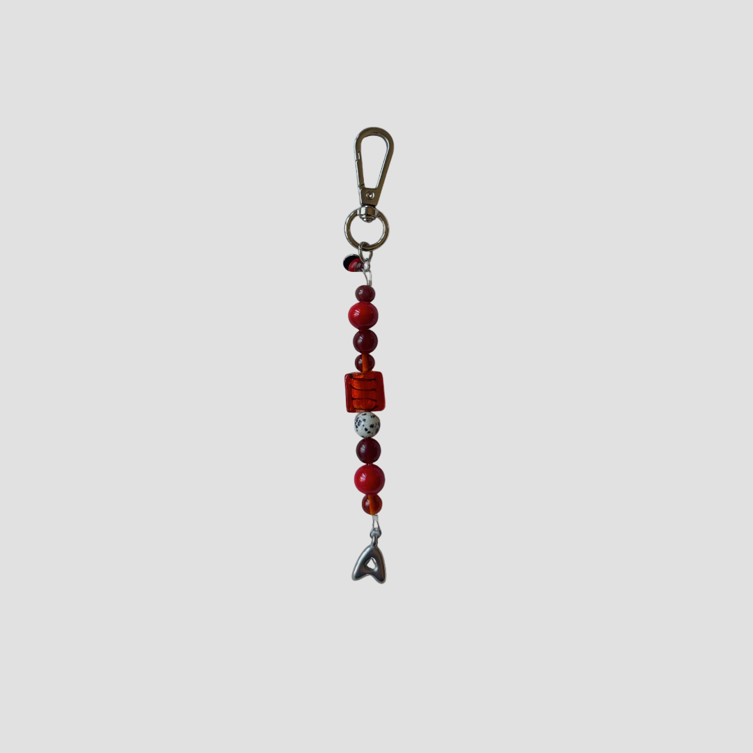 PUNK RED INITIAL BAG CHARM
