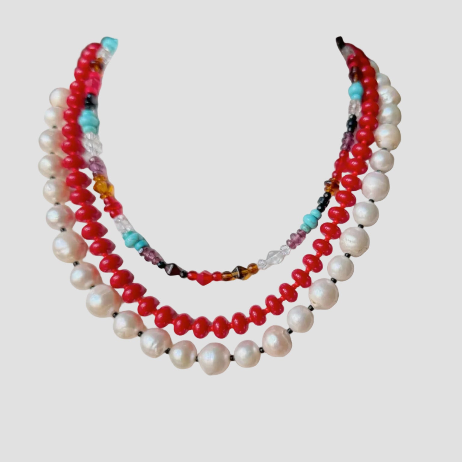 RED HOT RONDELLE NECKLACE