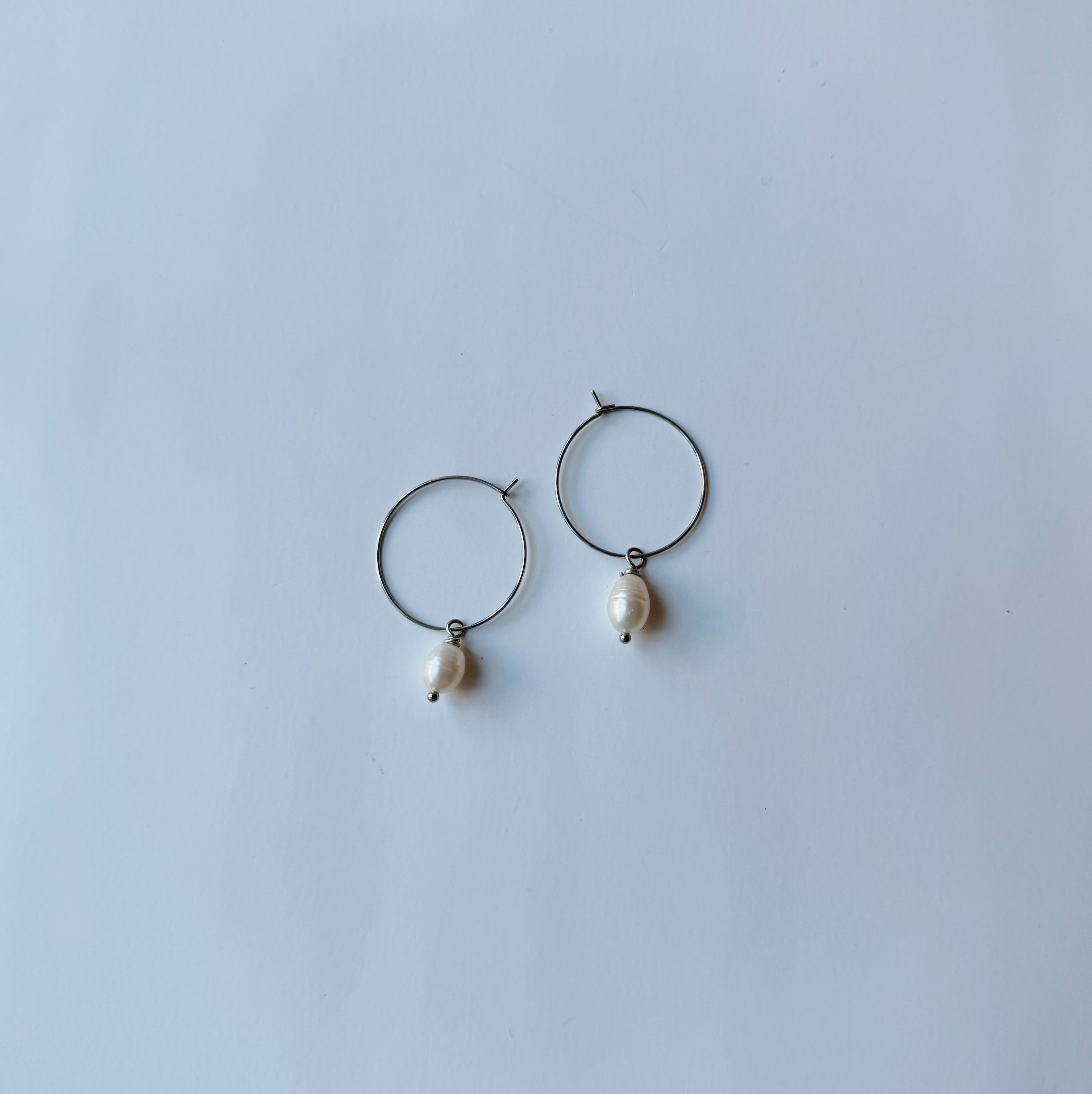 Silver Pearl Earrings